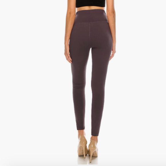 ALWAYS Women's One Size Violet High Waist Premium Buttery Soft Stretch Leggings - Picture 3 of 13